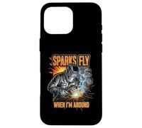 Funny Welder Sparks Fly Fabricator Humor Design Carcasa para iPhone 16 Pro MAX