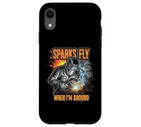 Funny Welder Sparks Fly Fabricator Humor Design Carcasa para iPhone XR