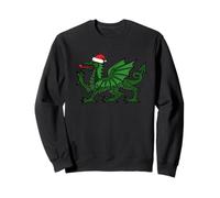 Funny Welsh Dragon Christmas Welsh Xmas Santa Hat Gales Sudadera