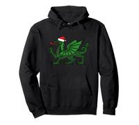 Funny Welsh Dragon Christmas Welsh Xmas Santa Hat Gales Sudadera con Capucha