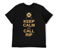 Funny Western Saying - Camiseta con texto en inglés "Keep Calm and Call The Ranch Hand", diseño de humor vaquero, Estilo negro, S