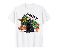 Funny What Black Cat & Santa Hat Merry Christmas Pijamas Camiseta