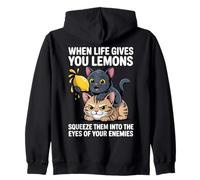 Funny When Life Gives You Lemons Cat Humor Cita Sudadera con Capucha
