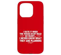 Funny When The Voices Go Silent Sarcastic Carcasa para iPhone 15 Pro