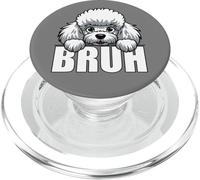 Funny White Poodle Bruh Cute Puppy Dog Lover Hombres Niños Niños PopSockets PopGrip para MagSafe