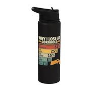 Funny Why I Lose at Cornhole Design For Cornhole Game Lovers Stainless Steel Insulated Water Bottle