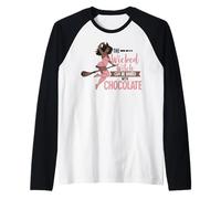 Funny Wicked Black Witch Chocolate Melanina Halloween Witches Camiseta Manga Raglan