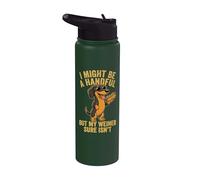 Funny Wiener Dog Adult Humor Dachshund Crude Saying Quote Stainless Steel Insulated Water Bottle