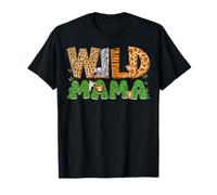 Funny Wild Mama Zoo Safari Animal Cumpleaños Familia a juego Camiseta