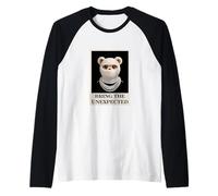 Funny Wild Teddy Bear with Fur Mask Bring The Unexpected Camiseta Manga Raglan