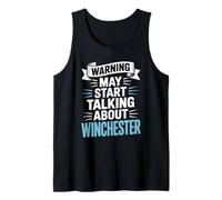 Funny Winchester Warning puede comenzar a hablar de Winchester Camiseta sin Mangas