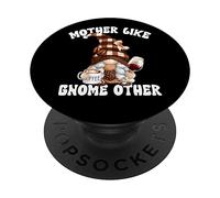 Funny Wine and Coffee GNOME For Women Cute Coffee Mom Saying PopSockets PopGrip Adhesivo