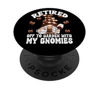 Funny Wine Retirement GNOME For Coffee Mom Retired Grandma PopSockets PopGrip Adhesivo