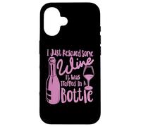 Funny Wine Retro I Rescated Wine Trapped In A Bottle Girl Red Carcasa para iPhone 16