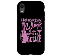 Funny Wine Retro I Rescated Wine Trapped In A Bottle Girl Red Carcasa para iPhone XR