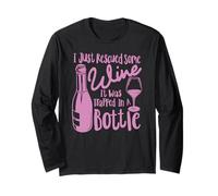 Funny Wine Retro I Rescated Wine Trapped In A Bottle Girl Red Manga Larga
