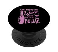 Funny Wine Retro I Rescated Wine Trapped In A Bottle Girl Red PopSockets PopGrip Adhesivo