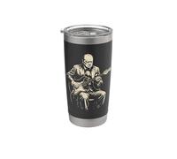 Funny Winston Churchill tocando la guitarra Vaso térmico de acero inoxidable de doble pared