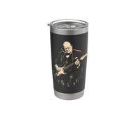Funny Winston Churchill tocando la guitarra Vaso térmico de acero inoxidable de doble pared