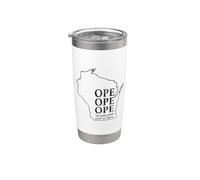 Funny Wisconsin Ope diciendo Broma Cultural del Medio Oeste Vaso térmico de acero inoxidable de doble pared