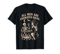 Funny Witch Halloween All Men Are Cremated Equal Esqueleto Camiseta