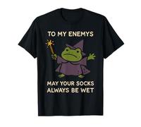 Funny Wizard Frog Meme Sarcastic Cute Wet Socks Humor Camiseta