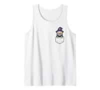 Funny Wizard Pocket Pal, lindo hechicero mágico Camiseta sin Mangas