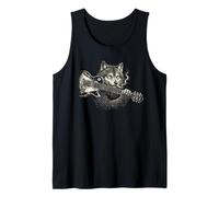 Funny Wolf Fumando Tocando Guitarra, Rock'n Roll Music Camiseta sin Mangas