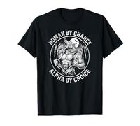 Funny Wolf Human de Chance Alpha de Choice Halloween Moon Camiseta