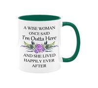 Funny Woman - Taza de café para jubilación, una mujer sabia una vez dijo que estoy fuera de aquí, para mamá jubilada, día de la madre, mujeres, esposa, hermana, tía, profesores, compañeros de trabajo