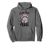 Funny Women Cute but Feral Girl Summer Raccoon Sudadera con Capucha
