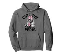 Funny Women Cute but Feral Girl Summer Raccoon Sudadera con Capucha