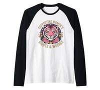 Funny Women I Support Women's Rights And Wrongs Aesthetic Camiseta Manga Raglan