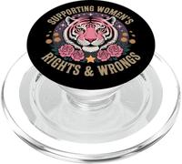 Funny Women I Support Women's Rights And Wrongs Aesthetic PopSockets PopGrip para MagSafe