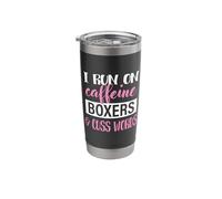 Funny Womens Caffeine Boxer Dog Lover Vaso térmico de acero inoxidable de doble pared