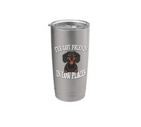 Funny Womens Girl Friends In Low Place Black Dachshund Lover Vaso térmico de acero inoxidable de doble pared