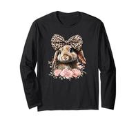 Funny Womens Girls Floral Leopard Holland Lop Rabbit Lover Manga Larga