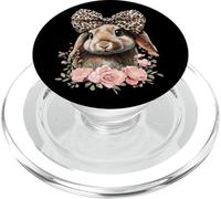 Funny Womens Girls Floral Leopard Holland Lop Rabbit Lover PopSockets PopGrip para MagSafe