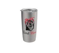 Funny Womens Girls Glasses Bandana Mom Ferret Lover Vaso térmico de acero inoxidable de doble pared