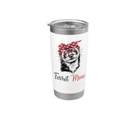 Funny Womens Girls Glasses Bandana Mom Ferret Lover Vaso térmico de acero inoxidable de doble pared