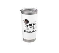 Funny Womens Girls Heart Love Piebald Love Dachshund Lover Vaso térmico de acero inoxidable de doble pared