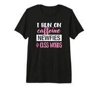 Funny Womens Girls I Run On Caffeine & Newfies Dog Lover Camiseta Premium