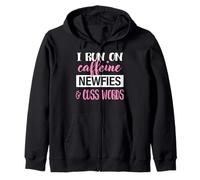 Funny Womens Girls I Run On Caffeine & Newfies Dog Lover Sudadera con Capucha