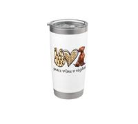 Funny Womens Girls Kids Peace Love Vizslas Dog Lover Vaso térmico de acero inoxidable de doble pared