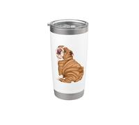 Funny Womens Girls Kids Puppy Old English Bulldog Lover Vaso térmico de acero inoxidable de doble pared