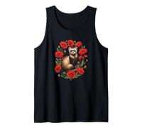 Funny Womens Girls Kids Red Poppy Flower Mom Ferret Lover Camiseta sin Mangas