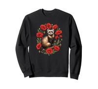 Funny Womens Girls Kids Red Poppy Flower Mom Ferret Lover Sudadera