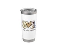 Funny Womens Girls Mom Peace Love Great Pyrenees Lover Vaso térmico de acero inoxidable de doble pared