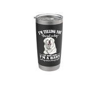 Funny Womens Girls Mom Says I'm A Baby Great Pyrenees Lover Vaso térmico de acero inoxidable de doble pared