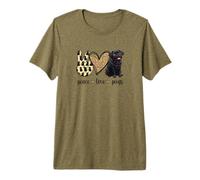 Funny Womens Girls Peace Love Black Pug Lover Camiseta Premium